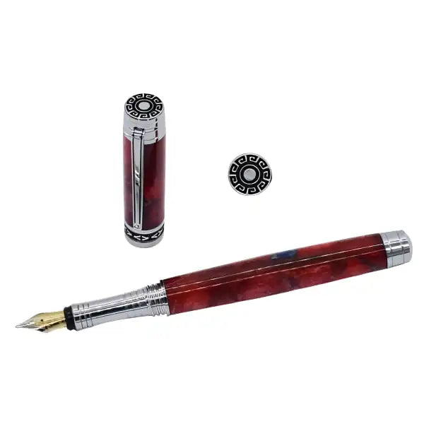Mysterious Sky - Fountain Pen Kit - Chrome - Kits plated pen turning kit. The end cap has a starry sky pattern