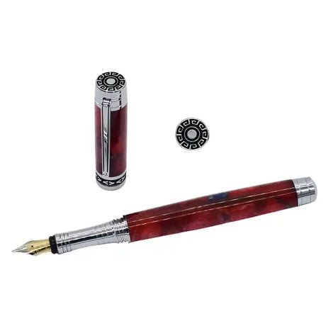 Mysterious Sky - Fountain Pen Kit - Chrome - Kits plated pen turning kit. The end cap has a starry sky pattern
