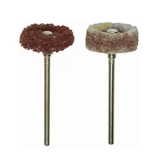 NYLON FLEECE BRUSHES - These fit Proxxon’s handheld rotary tools, giving a soft, abrasive-impregnated finish suited