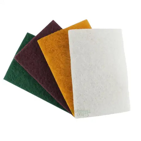 NyWeb Abrasive Pads - Pack of 4 - Chestnut Products - Finishing A pack containing 1 each Green, Red, Orange & White