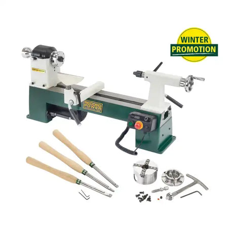 Pathfinder Woodturning Lathe & SC2 Chuck Carbide Tool Set Package - Lathes A great deal in the Record Power Winter