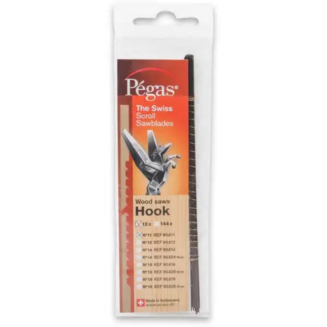 PEGAS NO.11 SUPER HOOK TOOTH 130 SCROLL SAW BLADE - Scroll Saw Blades These specially designed blades cut thick