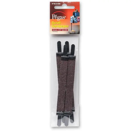 PEGAS SCROLL SAND-PAPERS 12MM X 80G PK/4 - Scroll Saw Blades - Fast shipping