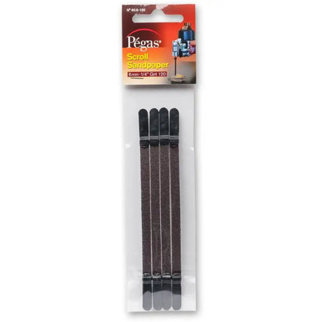 PEGAS SCROLL SAND-PAPERS 6MM X 120G PK/4 - Scroll Saw Blades - Fast shipping