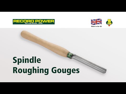 Record Power 3/4" Spindle Roughing Gouge (103510) Designed for use between lathe centres on parallel grain, the deep and wide flutes of these gouges remove material with speed. Ideal for roughing out spindle blanks but they can also be useful for some finer work.  These tools are manufactured in the UK at their in-house production facility to a standard that makes them perfect for use by demanding professionals but also at a cost which makes them ideal for the novice turner.