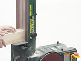 Repositionable Belt  Large end grain pieces can be fitted into upright position for end grain work.  Record Power BDS250