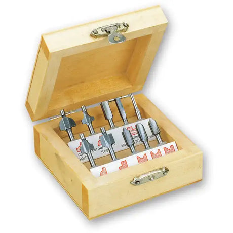 Proxxon 10 Piece Router Bit Set 3.2 mm Shank - router bits For wood and fibreboard. Clean relief grinding for good work