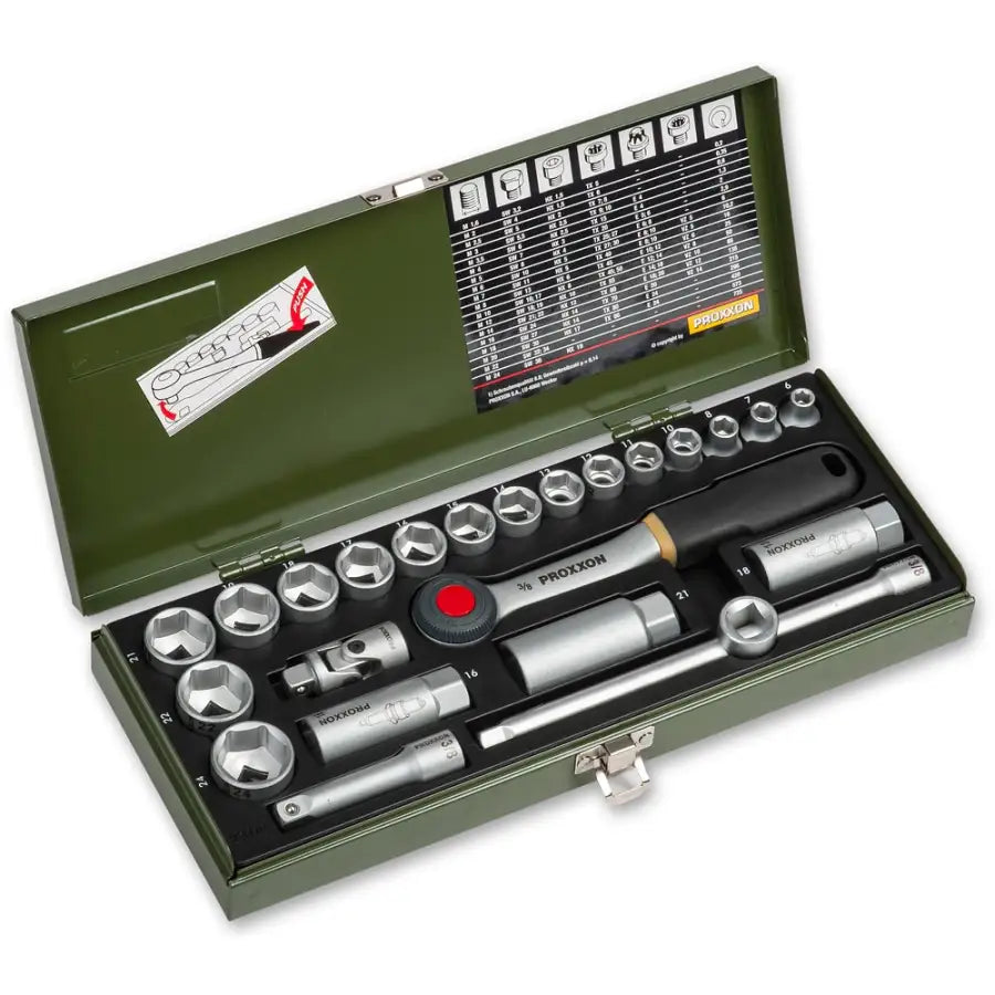 Proxxon 24 Pc Compact Socket Set 3/8’’ Drive Hand Tools Fast shipping