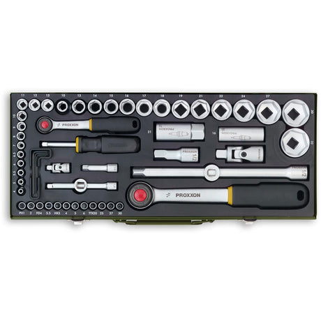 Proxxon 56 Pc Socket Set - 1/4’’ & 1/2’’