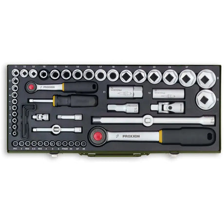 Proxxon 56 Pc Socket Set - 1/4’’ & 1/2’’ - Hand Tools - Fast shipping