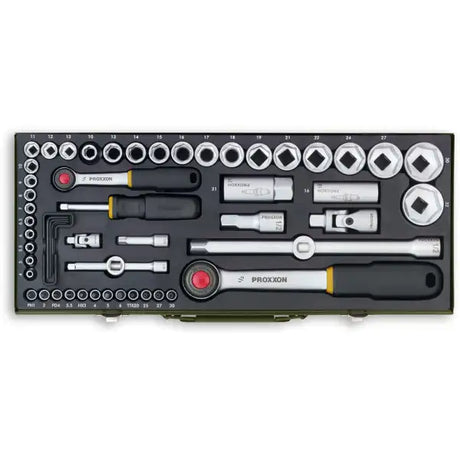 Proxxon 56 Pc Socket Set - 1/4’’ & 1/2’’ - Hand Tools