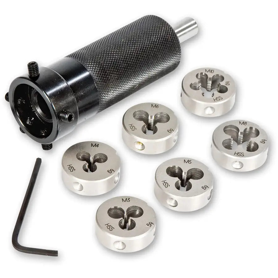 Proxxon Die Holder With Dies For M3 To M10 Male Threads - Fast shipping