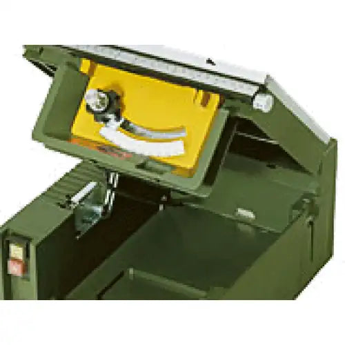 Proxxon FET Table Saw - With set-screw for fine adjustment of the longitudinal stop by 1 / 10mm. Height adjustable
