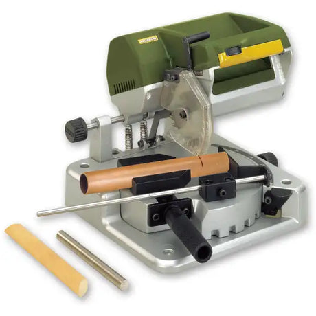 Proxxon KGS 80 Mitre Saw - mitre saw Ideal for Adjustments are made to the round table (with clamped work piece)