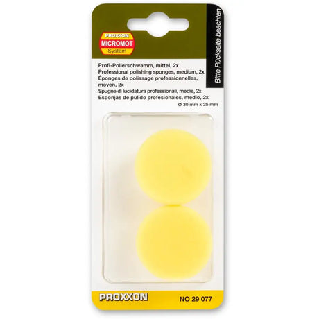 Proxxon Medium Yellow Polishing Sponges (2 pieces) - Fast shipping