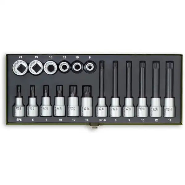Proxxon Special Set For Multi-Tooth Screws 18 Piece - Socket