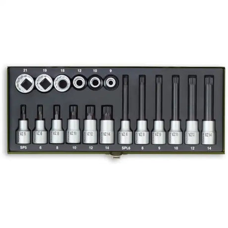 Proxxon Special Set For Multi-Tooth Screws 18 Piece - Socket
