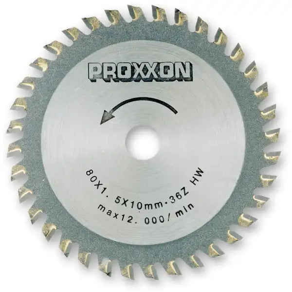 PROXXON TCT SAWBLADE 36T 80X1.6X10