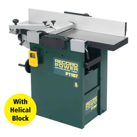 Record Power - PT107 2 Slot 10’’ x 7’’ Helical Block Heavy Duty Planer Thicknesser (2-Spiral) 47501 - Fast shipping