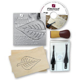 Flexcut Beginner’s 2 Blade Craft Carving Set - SK111 - Tools ABS Palm Handle with carving blades in a safe pouch