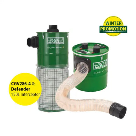 Record Power CamVac CGV286-4 & 150L Interceptor Wall mounted - Dust Extractors A great deal in the Winter Promotion