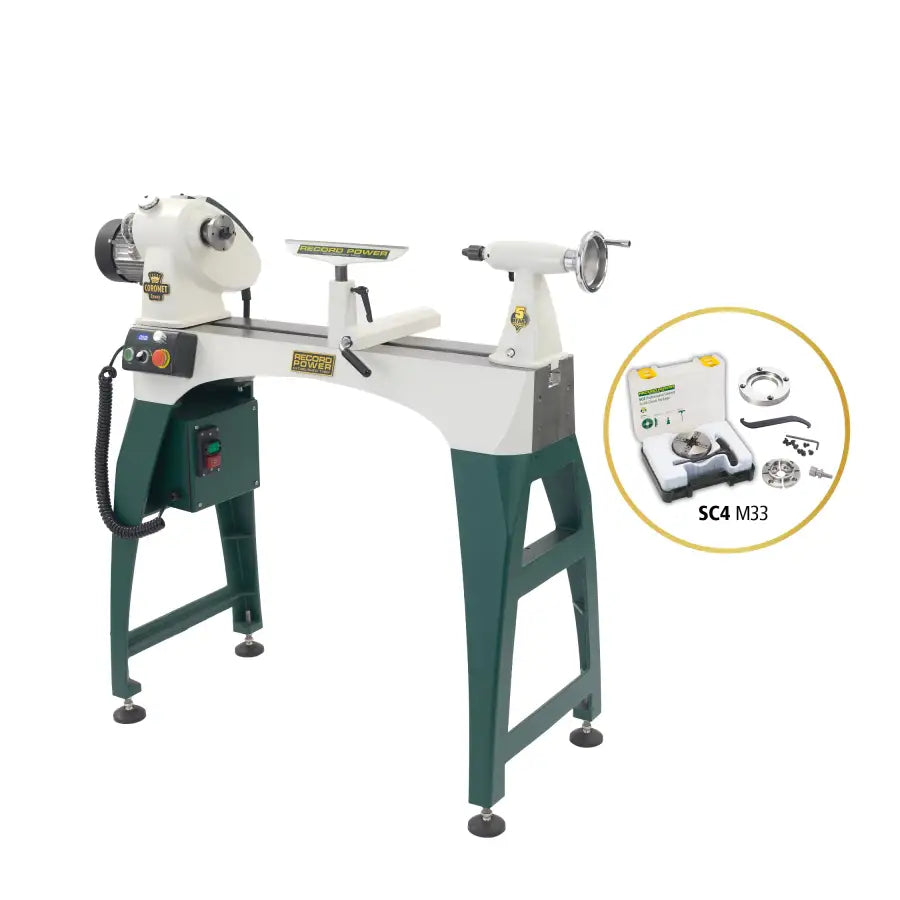 Record Power Coronet Envoy Woodturning Lathe with SC4 Chuck Package - Lathes - Fast shipping