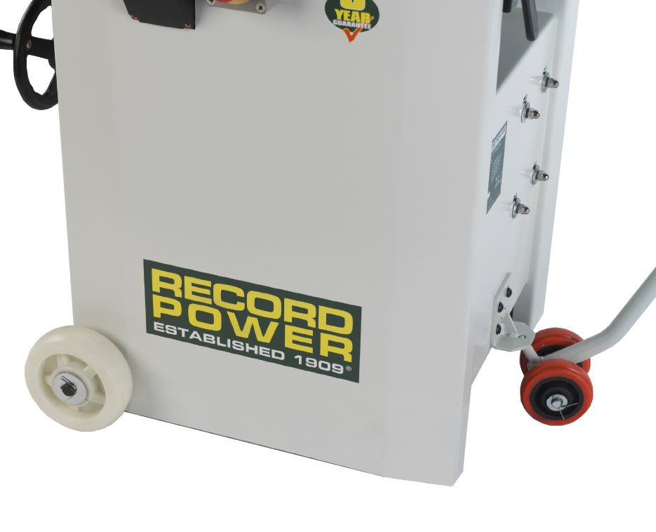 Record Power PT310 Heavy Duty Planer Thicknesser 230v With Spiral Cutter Block and Wheel Kit - PT310-HB/UK1 - July