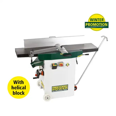 Record Power PT310 Heavy Duty Planer Thicknesser 230v With Spiral Cutter Block and Wheel Kit - PT310-HB/UK1 - July