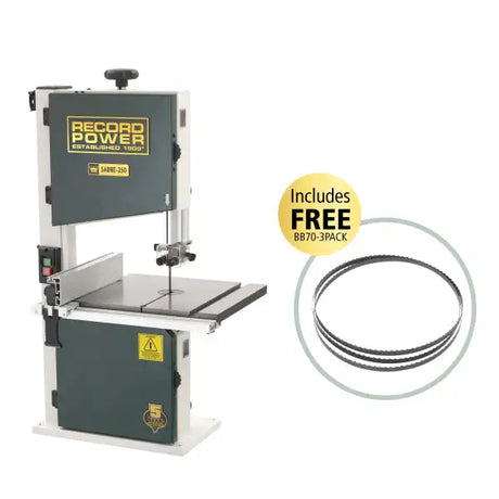 Record Power Sabre 250 10’’ Bandsaw & 3 Pack Blades - Band Saws The BS250 has long been one of Power’s best-selling