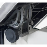 Heavy-Duty Trunnion  Solid double trunnion table mount for rigid table support featuring one-handed rack and pinion table tilt for ease of use and accuracy.
