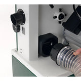 Dust Extraction Advancements  Side and rear dust extraction ports provide effective protection from harmful wood dust. The 2.5” (63 mm) diameter side port is compatible with standard CamVac 2.5” hose and the 4” (100 mm) rear port features a CamVac-compatible bayonet fitting which is also compatible with standard 4” hose and fixings.