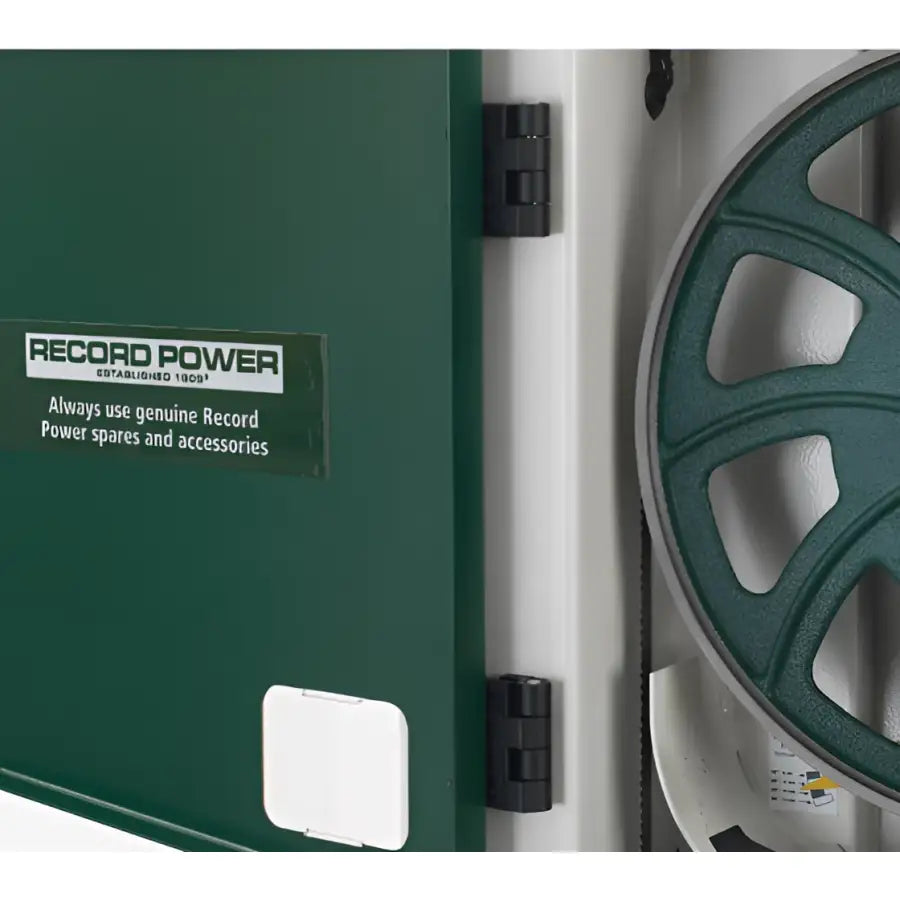 Offset Door Hinges  The offset hinges enable the door to open far enough to give good access for blade changing, even with the bandsaw spine positioned against the workshop wall.