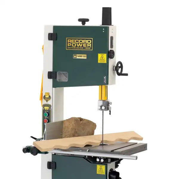 Record Power Sabre 350 Bandsaw 14’’ (New for 2025) - Add 2 metre 100mm & 2.5 63mm Dust Extraction Hoses - Band Saws New
