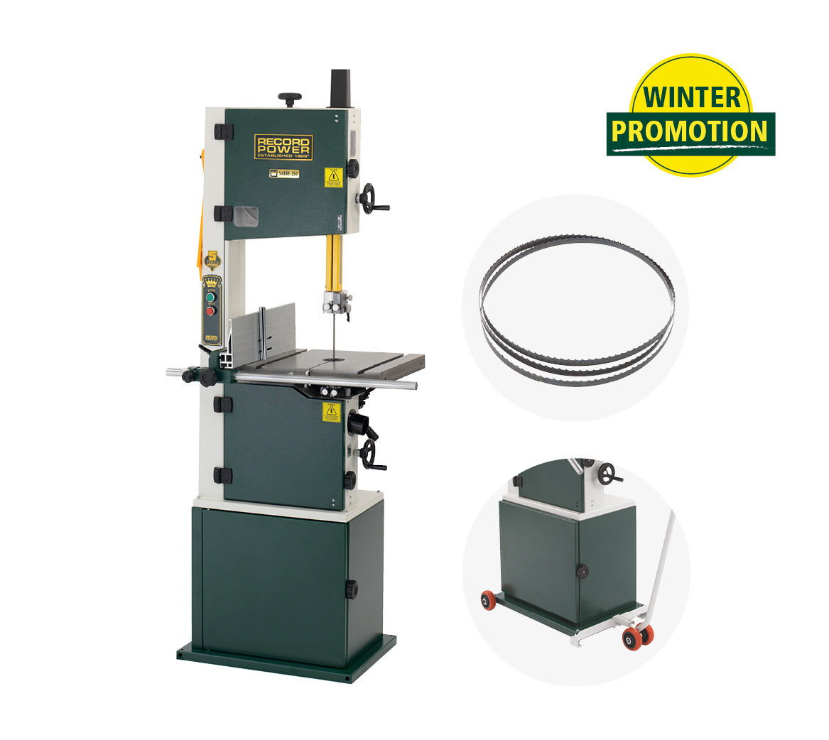 Record Power Sabre 350 Bandsaw & Wheels Blades - Band Saws A great deal in the Winter Promotion comprising - RRP