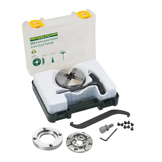 Record Power SC4 Professional Geared Scroll Chuck Package - M33 x 3.5 Direct Thread - Chucks - Fast shipping