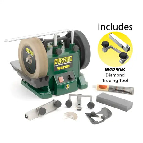 Record Power WG200 8’’ Wet Stone Sharpening System Package - The wet stone sharpening machine offers fantastic