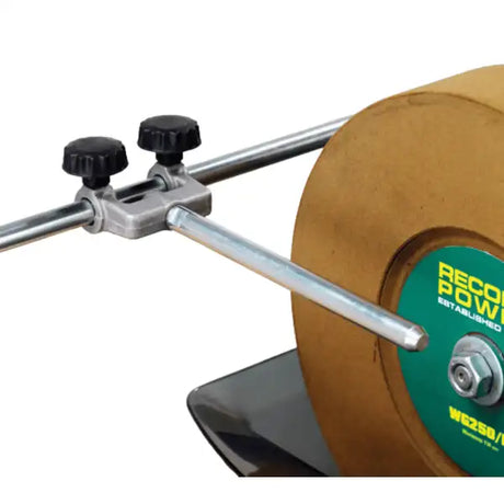 Record Power WG200 & WG250 Sharpening System Side Wheel Jig - Use to sharpen scrapers on the and wet stone sharpening