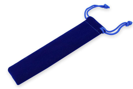 blue 10 pack Velvet Drawstring Pen Pouches