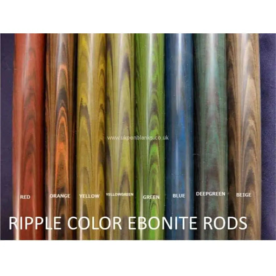 Ripple Coloured Ebonite Pen Blanks - 200mm, ripple-blue-black - Fast shipping