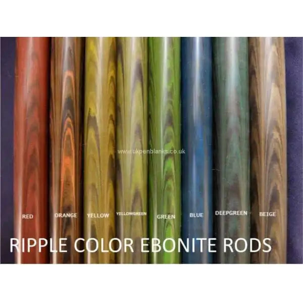 Ripple Coloured Ebonite Pen Blanks - 200mm, ripple-orange-black - Blanks in a variety of colours Quality made in Japan.