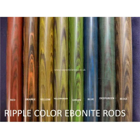 Ripple Coloured Ebonite Pen Blanks - 200mm, ripple-red-black - Fast shipping
