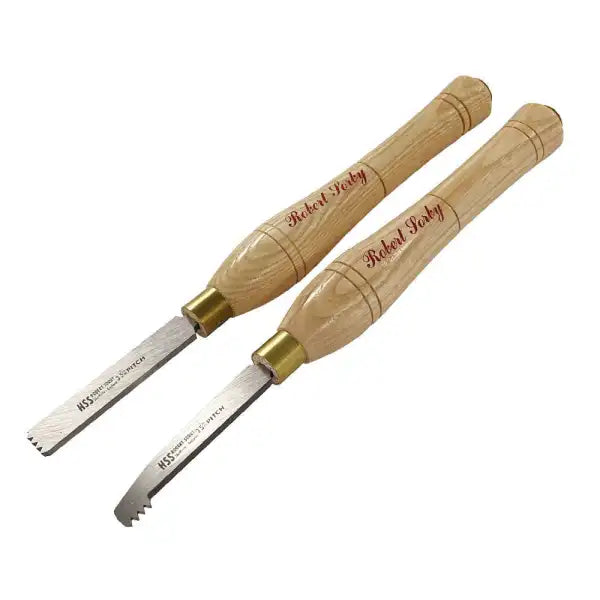 Robert Sorby Thread Cutting Set (890) - Woodturning Tools Cutters come in pairs and include a tool for exterior threads