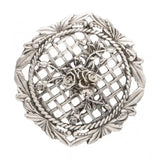 Rose Topped - Perforated Decorative Pewter Lid (Potpourri) - Fast shipping