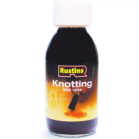 Rustins Knotting 125 ml - for sealing knots, resinous and creosoted timber to prevent bleeding through paint film.
