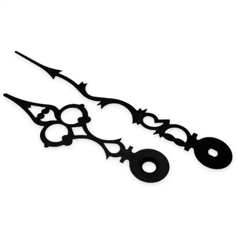 Serpentine Clock Hands - Black / 100mm - Sold in a single pair. Shorter hand indicates the hour and longer minutes.