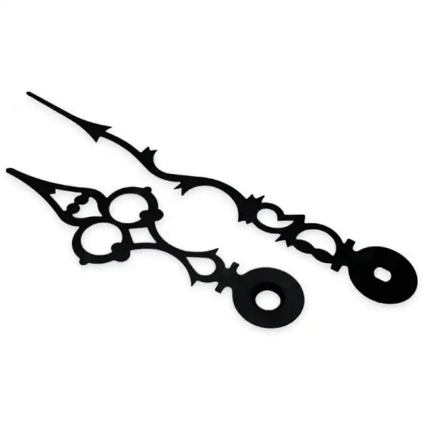 Serpentine Clock Hands - Black / 100mm - Sold in a single pair. Shorter hand indicates the hour and longer minutes.