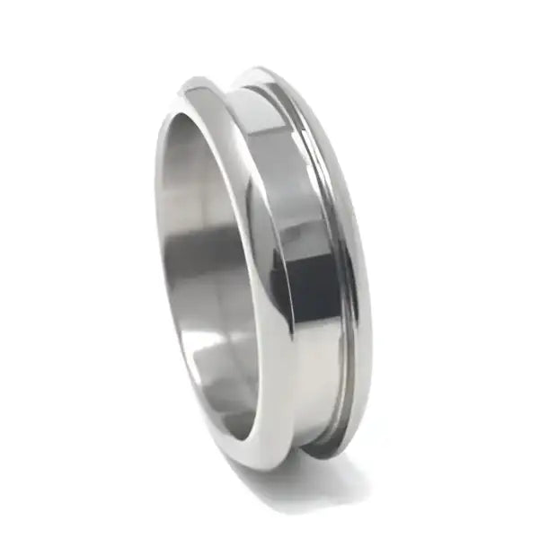 Titanium Bevelled ring core blank with screw 6mm (3mm groove) - Ring Cores Premium quality GR2 core. The is in width