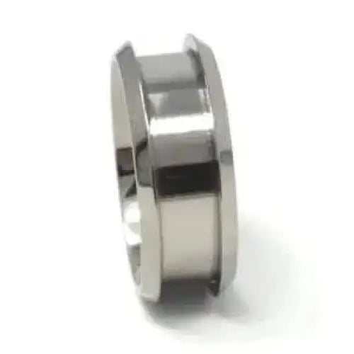 Titanium ring core - Bevelled Edges - 8mm with 5mm insert groove - Ring Cores - Fast shipping