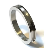 Titanium ring core with screw fit & flat edges 4mm (2mm groove) - Ring Cores width 2mm insert groove GR2 Flat 2 piece