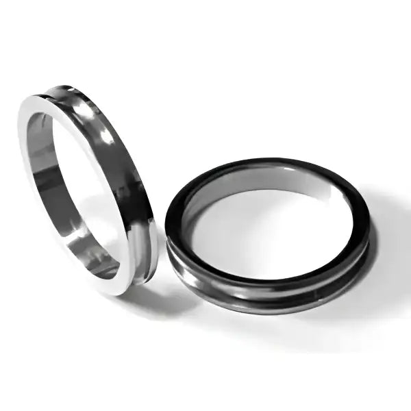 Titanium ring core with screw fit & flat edges 4mm (2mm groove) - Ring Cores width 2mm insert groove GR2 Flat 2 piece